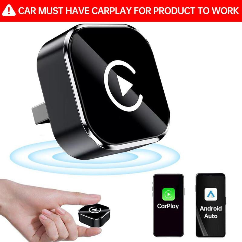 2026 Wireless Carplay Adapter for Iphone/Android - Fast Connection,No Latency,Hands-Free Call Wireless Adapter Electronic Charger Carplay Dongle